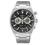 【SEIKO】CRITERIA 銀鋼黑面三眼計時腕錶 41MM SSB397P1 8T63-00T0D 公司貨SK022