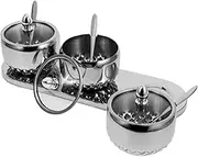 1 Set Spice Jar Seasoning Container with Tray Spoon Elegant Design for Kitchen Storage Easy Access Monitoring of Seasonings for Cooking Food Preparation