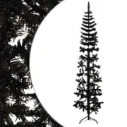 NNEVL Slim Artificial Half Christmas Tree with Stand Black 210 cm