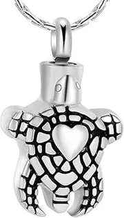 DOTUIARG Pets Cremation Jewelry Sea Turtle Shape Ash Holder Pendant Necklace Waterproof Urn Charms Keepsake