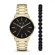 Armani Exchange Cayde AX7119 Men's Gold Watch Gift Set