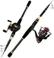 LLEIIshen Casting/Spinning Rod Combo 1.6-2.4M Portable Travel Fishing Combo Baitcasting Spinning Feeder Reels/1699