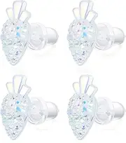 Plastic Earrings, KMEOSCH 2 Pairs Bling Plastic Carrot Earrings Studs for Sensitive Ears - Stylish, Comfortable & Gift-Ready in Gold, Pink, and Blue