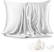 Aspire Homeware Pillow Cases 2 Pack - Super Soft Satin Pillowcase Feels Like Silk Pillowcase - White Silk Pillowcases for Hair and Skin Care (50x75cm)