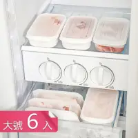 在飛比找momo購物網優惠-冰箱肉類保鮮專用收納盒冷凍分裝分格保鮮盒備菜盒(大號6入)