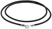 [Bling Jewelry] Unisex Genuine Smooth Brown Black Leather Cord Necklace For Men Women Teen .925 Sterling Silver Clasp 14 16 18 20 24 Inch