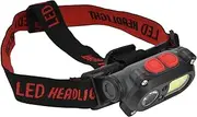 Fdit LED Headlamp Adjustable Headband 6 Lighting Modes Waving Induction 5V Watertight Dual Light Source Headband Lights