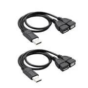 New Usb 2.0 Extension Cable 1 Male To 2 Female Data Charging Cord Hard Disk Line