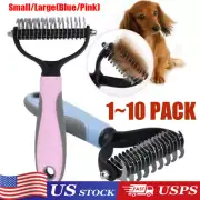 2side Dog Brush for Shedding Dematting Pet Grooming Cat Hair Undercoat Rake Comb