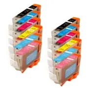 12 PK Ink Cartridges + CHIP works for Canon CLI-8 iP6600D iP6700D