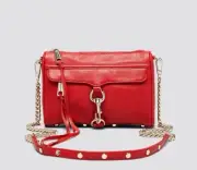 NWT Rebecca Minkoff Mini MAC Leather Crossbody Shoulder Bag CRIMSON RED AUTHENTC