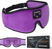 Boodlab Sleep Headphones Bluetooth Sleep Mask, 3D Sleep Eye Mask with Ultra-Thin HD Stereo Speakers Washable Adjustable for Sleeping Side Sleepers, Air Travel,Yoga,Meditation,Holiday (Purple)