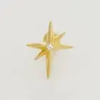 14K REAL Solid Gold Star CZ Starburst Piercing Stud Flat Back Cartilage 18Gauge