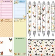 13 Pcs Chicken Gifts Stationery Set Include 6 Pads Funny Chick Sticky Notepad 6
