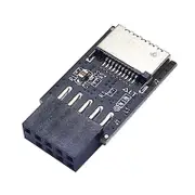 Motherboard USB2.0 9Pin to TYPE-C A-KEY Front Connector Converter USB3.2 TYPE-E Interface Header Ad Black Silver