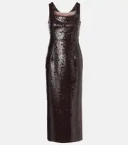 [Roland Mouret] Roland Mouret Sequined off-shoulder cocktail dress AU 14 brown