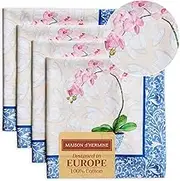 Maison d'Hermine Cloth Napkins Set of 4 100% Cotton Everyday Reusable Square Napkins Cloth Washable, Dinner, Party, Wedding, Restaurant, Spring/Summer (Canton, 20" x 20")