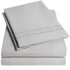1500 Supreme Collection King Sheet Sets Light Gray Silver Luxury Hotel Bed She
