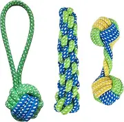 Dog Chew Rope,3X Tug of War Ropes for Dogs - Aggressive Chewers Toys, Indestructible Pup Grinding Accessories for Keep The Pets from Being Bored