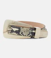 [Khaite] Khaite Lucca snake-effect leather belt Inch 33.5 neutrals
