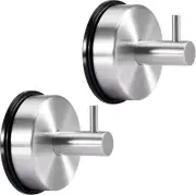 Krimocy Suction Hooks Bathroom Towel Waterproof Stainless 2 pcs Silver