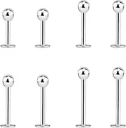 [NewkeepsR] 16g/18g/20g Small Tragus Steel Labret Flat Back Lip Straight Studs Earrings,Medical Implant Grade Helix Piercing Jewllery