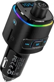 Bluetooth FM Transmitter Car, QC3.0 Fast Charge Bluetooth Car Adapter, Wireless