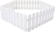White Plastic Christmas Tree Fence,5PCS Decor White Plastic Round Pile Fence Garden Border Edging for Grass Lawn Landscape,Christmas Xmas Tree Wedding Party Decoration (High 20CM)