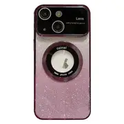For Iphone 15 Large Window Magsafe Gradient Glitter Electroplating Tpu Phone Case