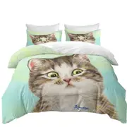 Adorable Cat for Kids the Suspicious Kitten Quilt Cover