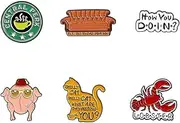 [ASIJUNTYECHO] 6Pcs Enamel Pins Set,Enamel Pins for Backpacks,Pins Enamel Brooches Lapel Pins Badge,Cute Pins for Jackets Sweater Hats Bags,Enamel Pin TV Show Brooch Pins DIY Decoration, Metal, no gemstone