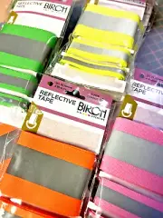 Iron On Reflective Tape Ribbon, Hi Vis Tape Choose Orange Pink Green or Yellow