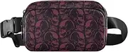 [GuoChe] Fashion Waist Bag Fanny Pack Unisex Adults Happy Halloween Skulls Mini Sling Chest Bag with Adjustable Strap for Travel Shopping Running, Happy Halloween122, 8" x 5.3" x 2.3", Retro