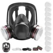 Full Face Respirator Mask - Reusable Large Face Gas Mask Professional Breathi...