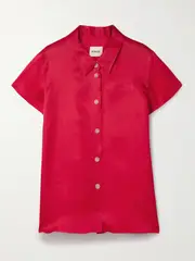 [KHAITE] KHAITE - Keefe Silk-organza Shirt - Red - x small x small Red