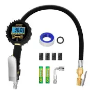 Digital Tire Pressure Gauge, 250 PSI 3-in-1 Inflator with LCD Display, Quick ...