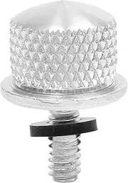 VLOZDJOF Motorcycle Black/Chrome Seat Bolt Tab Screw Compatible with Harley Touring Road King Street Glide Softail Dyna Sportster XL Street Bob 96-19(Silver)
