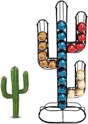 Coffee Pods Holder, Cactus Shaped Pods Coffee Holder, Coffee Station Organizer Storage Standing Pods Coffee Accessories, Holds 48 Coffee Pods,Home & Office Kitchen Counter Organize