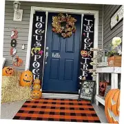 Buffalo Plaid Outdoor Rugs, 3'x5' Orange and 3' x 5' Orange and Black Plaid