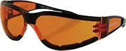 Bobster Shield Sport Sunglasses,Black Frame/Amber Lens,one size