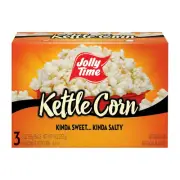JOLLY TIME Microwave Kettle Corn Sweet & Salty Glazed Gourmet Popcorn (3-Count B