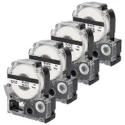4 Pack Compatible Label Tape Replacement For Epson Lk-4wbn (ss12kw) Label Tape Cartridges Black On
