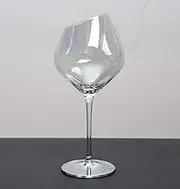 Crystal Wine Glasses Set of 2 Slant Rim Great for Red and White Wine