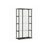East Glass Display 4 Tier Cabinet Trophy Display Storage Shelf 2 Door Black