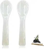 Heatunk Elegant Mother of Pearl Caviar Spoons Set - Perfect for Exquisite Dining Experiences, Caviar, Eggs, Coffee, Ice Cream, and More!(2 Pieces, 3.54 Inches)