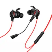 GAMO H15 3.5mm Wired Control Earphone HiFi Stereo Gaming Headphone with Dual Mic BLACKRED COLOR