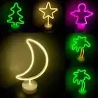 LED neon table light, moon, star, palm tree, angel,Christmas tree, battery power