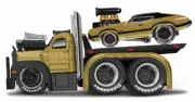 Maisto 1/64 1953 Mack B-61 Flatbed Truck with 1970 Oldsmobile #11532-BUSA