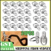 24PCS Stainless Folding D Ring Tie Down Lashing Point Anchor Fixing Cleat Plate
