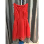 OCHIRLY歐時力橘紅色歐根紗無袖V領洋裝